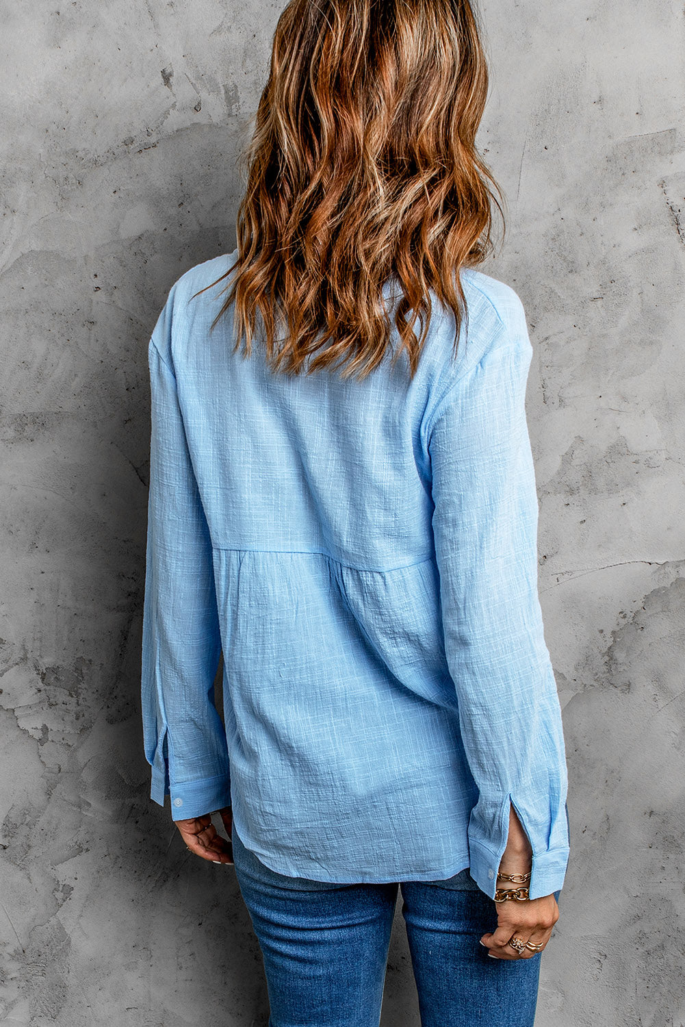 Women's Color Shirt Breasted Collared Cotton Linen Loose Cardigan