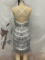 Women's Sequin Tassel Cami Dress