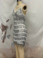 Women's Sequin Tassel Cami Dress