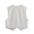 Striped Bare Back Double Layer Vest