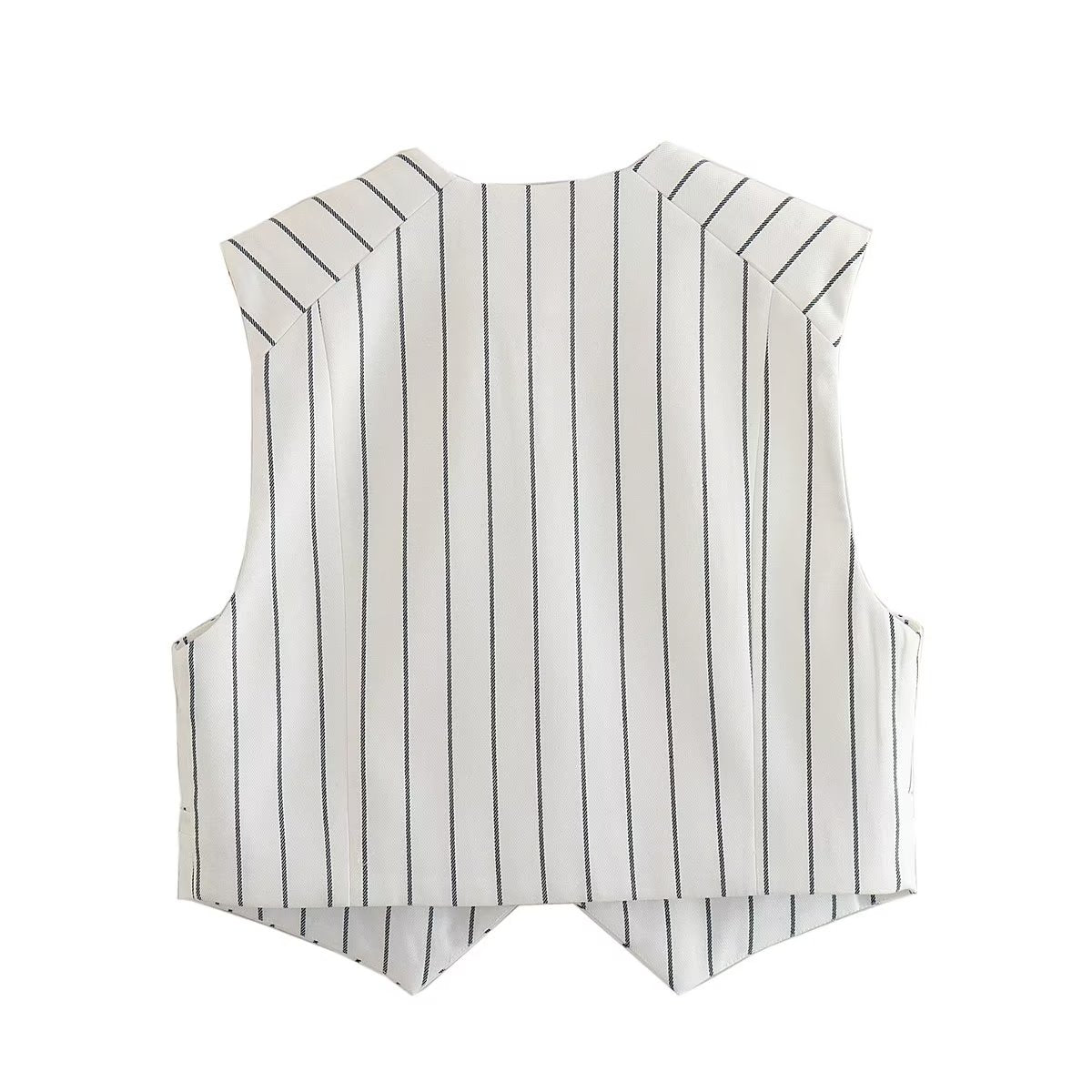 Striped Bare Back Double Layer Vest