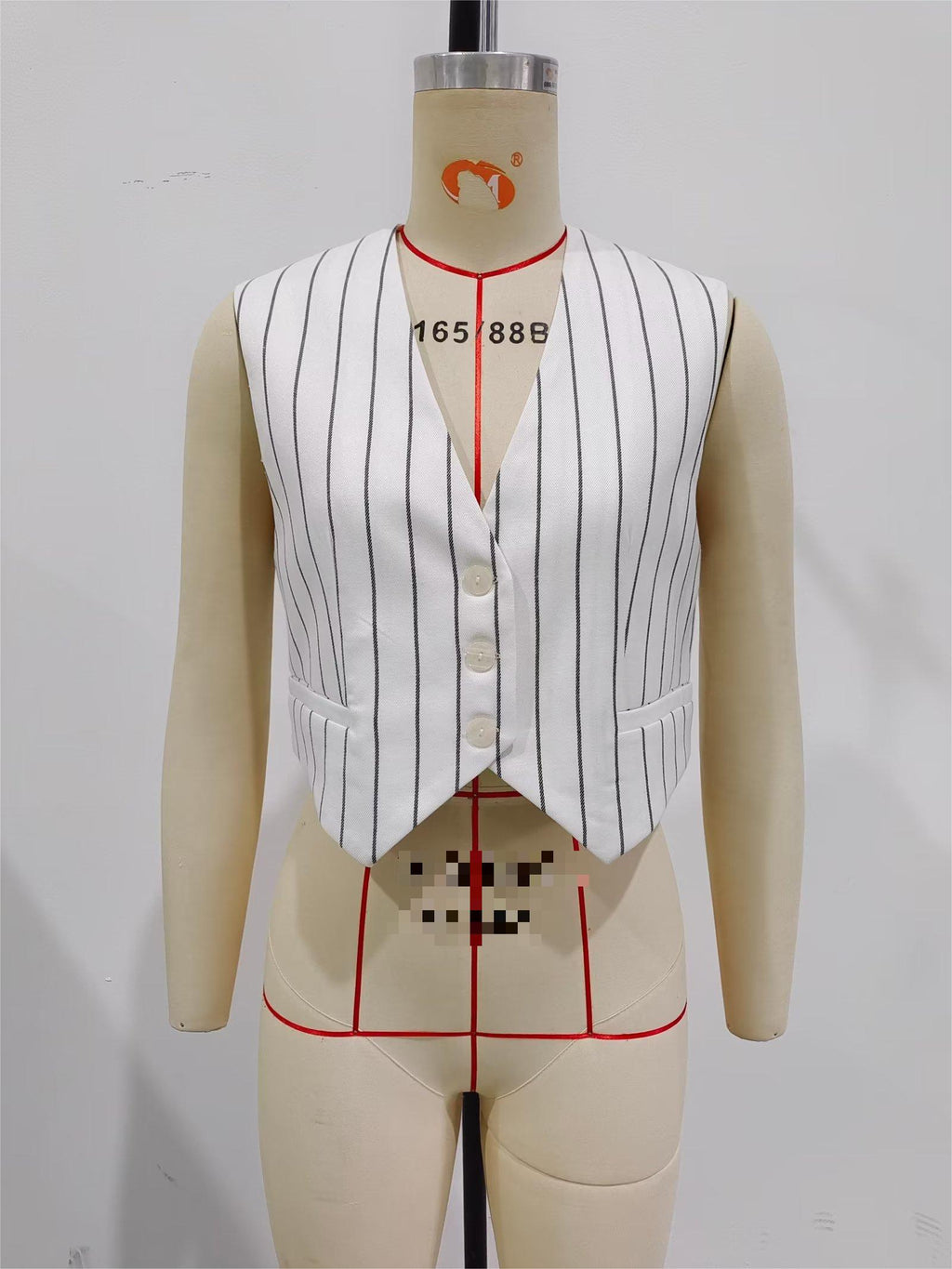 Striped Bare Back Double Layer Vest