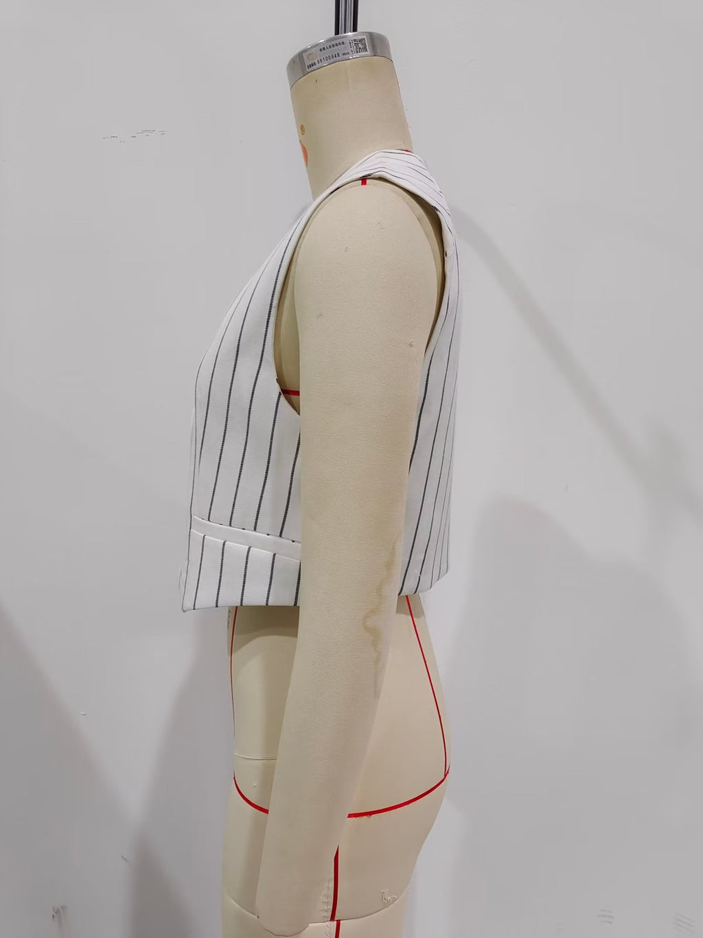 Striped Bare Back Double Layer Vest