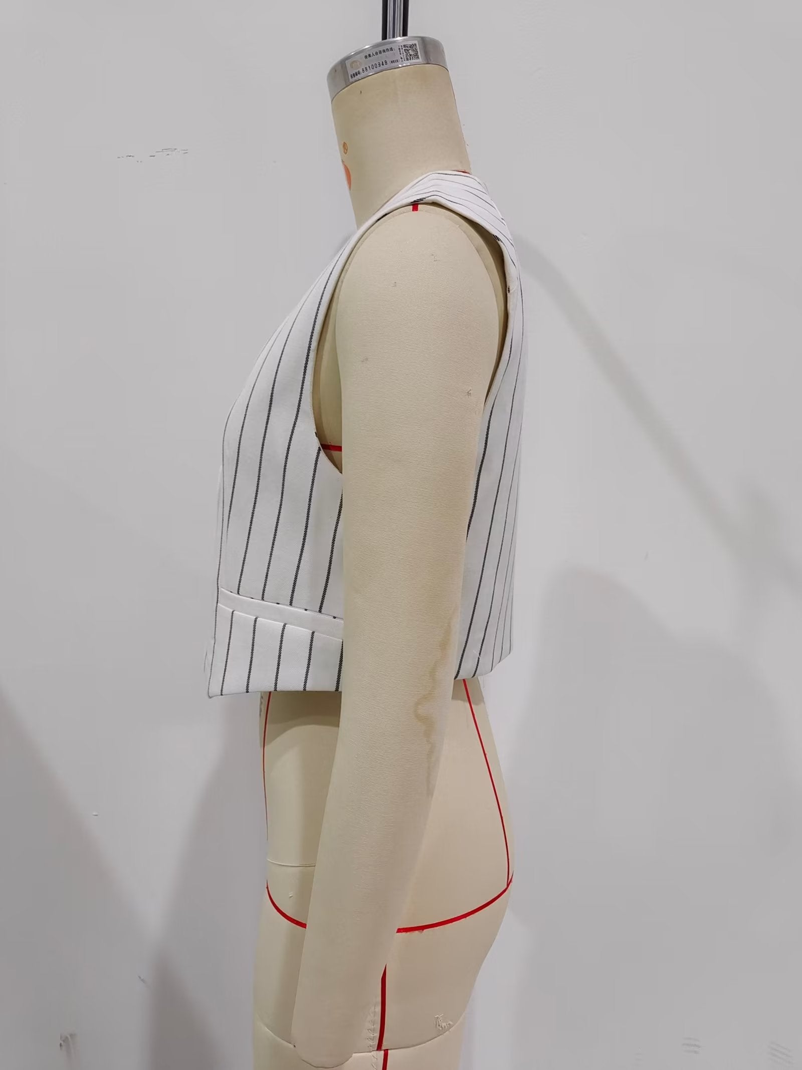 Striped Bare Back Double Layer Vest