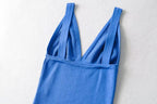 Women's 's Deep V Plunge Neck Top Basic Solid Color Knitted Small Tank Top