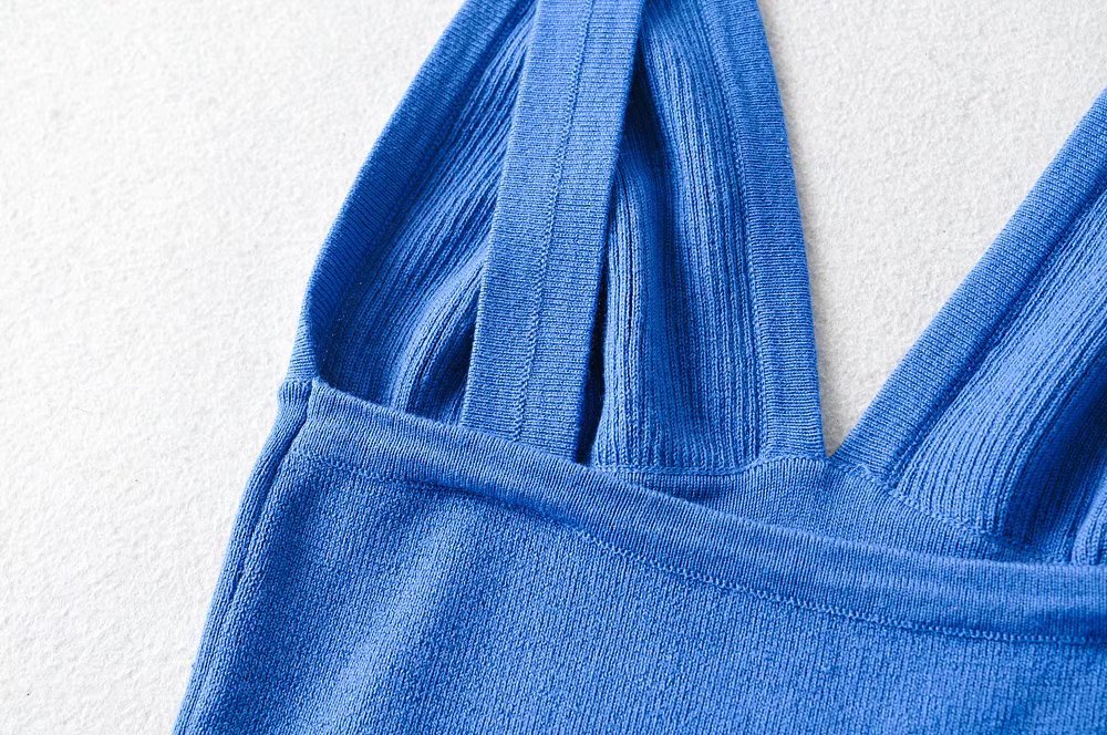 Women's 's Deep V Plunge Neck Top Basic Solid Color Knitted Small Tank Top