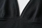 Women's 's Deep V Plunge Neck Top Basic Solid Color Knitted Small Tank Top