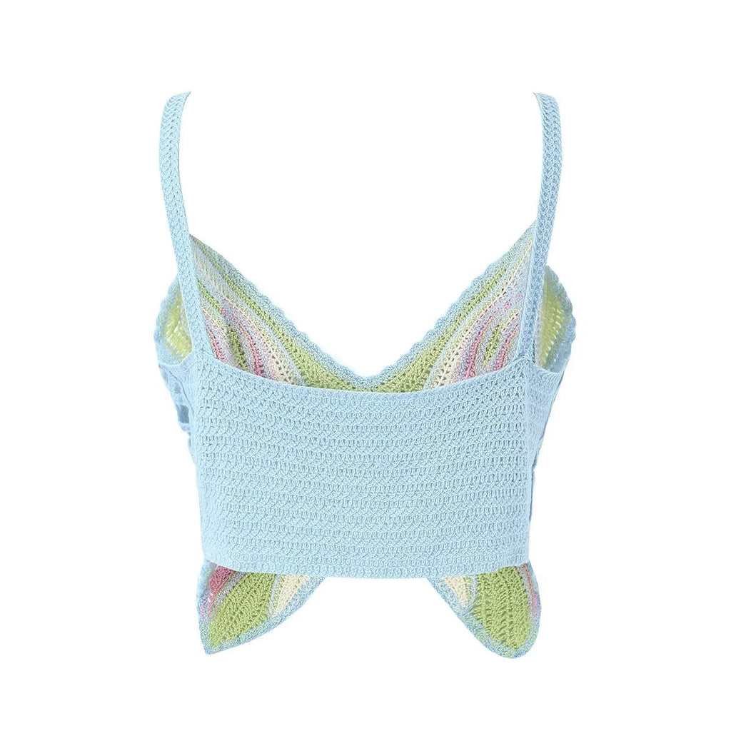 Women's Beaded Crochet Bow Top