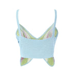 Women's Beaded Crochet Bow Top