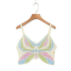 Women's Beaded Crochet Bow Top