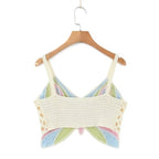 Women's Beaded Crochet Bow Top