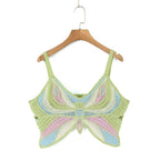 Women's Beaded Crochet Bow Top