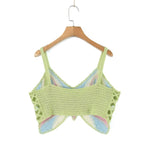 Women's Beaded Crochet Bow Top