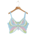 Women's Beaded Crochet Bow Top