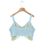 Women's Beaded Crochet Bow Top