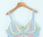 Women's Beaded Crochet Bow Top