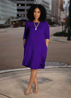 Women Clothing Dress Long Sleeve T-shirt Mid Solid Color Basic Summer Autumn