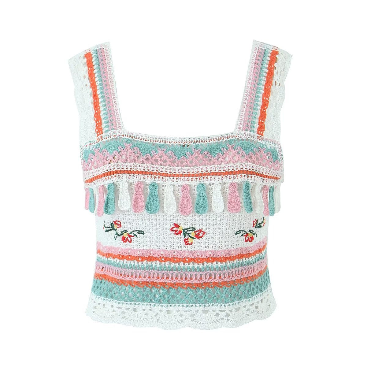 Women’s Vintage Embroidered Tassel Camisole