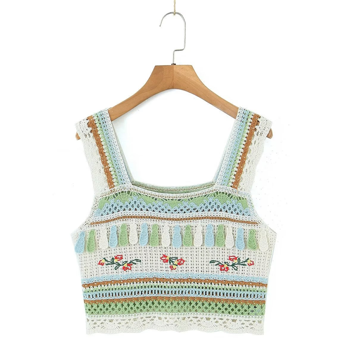 Women’s Vintage Embroidered Tassel Camisole
