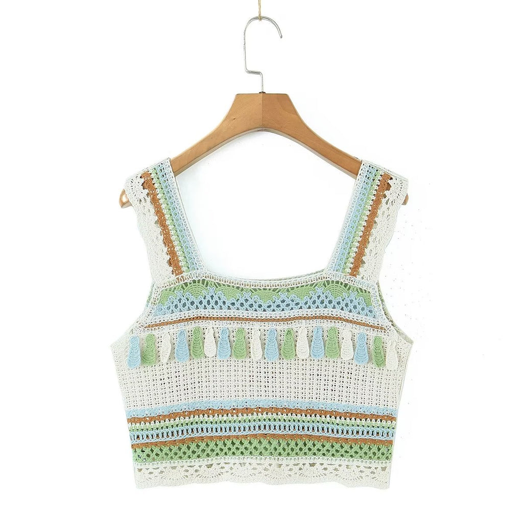 Women’s Vintage Embroidered Tassel Camisole
