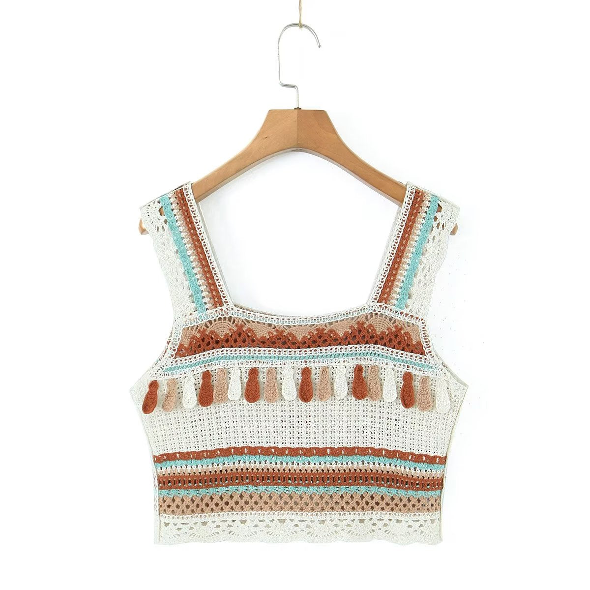 Women’s Vintage Embroidered Tassel Camisole
