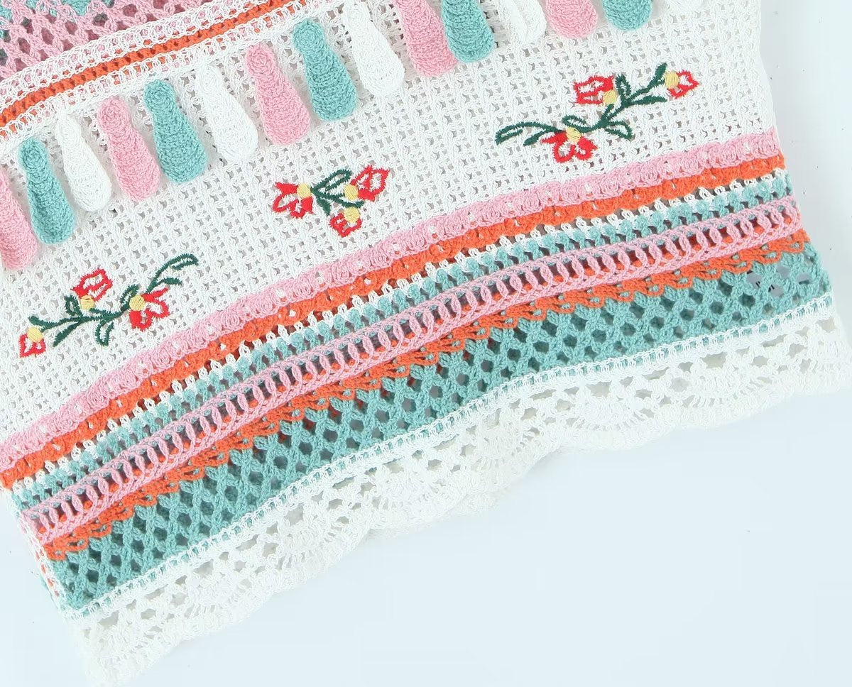 Women’s Vintage Embroidered Tassel Camisole