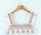 Women’s Vintage Embroidered Tassel Camisole