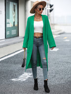 Women's Autumn Winter Solid Color Knitwear Pocket Coat Sweater