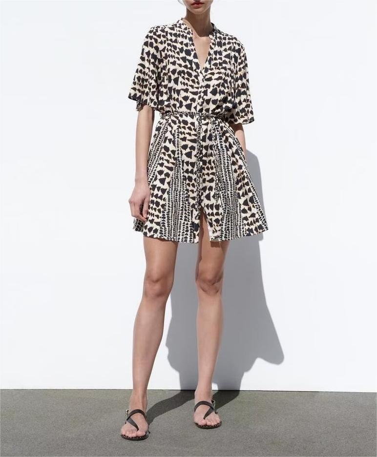 Double-Breasted Belted Shirt Dress