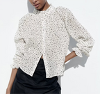 Women's Shirt Spring Summer Top Polka Dotted Western Lace Bottoming Shirt