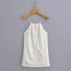 Women's Summer Women Clothing Sexy Halter White Nylon Short Dress