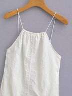 Women's Summer Women Clothing Sexy Halter White Nylon Short Dress