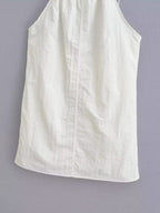 Women's Summer Women Clothing Sexy Halter White Nylon Short Dress