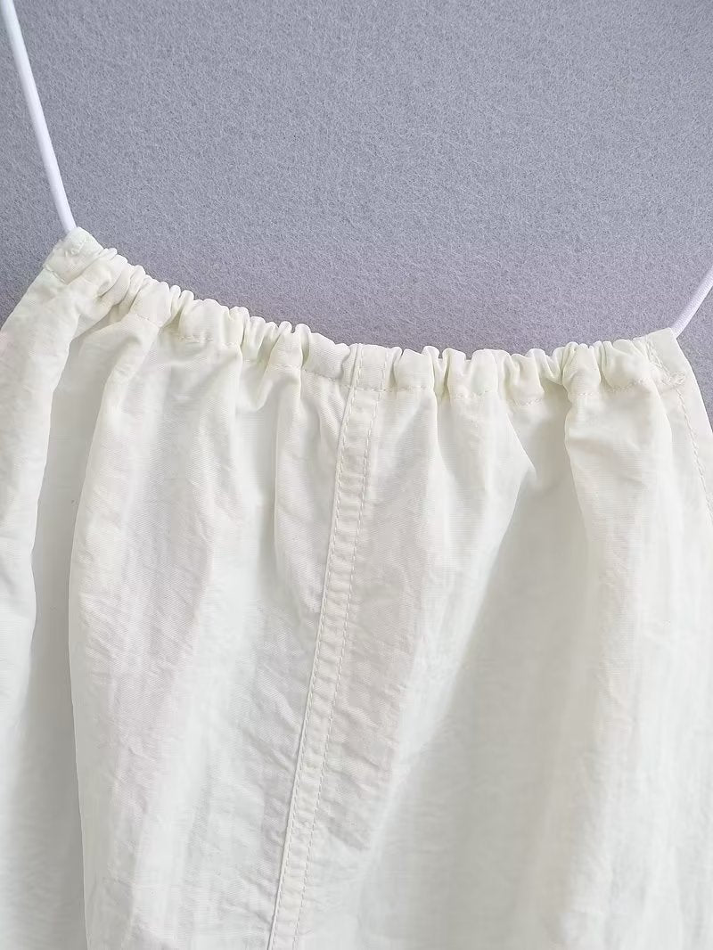 Women's Summer Women Clothing Sexy Halter White Nylon Short Dress