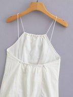 Women's Summer Women Clothing Sexy Halter White Nylon Short Dress