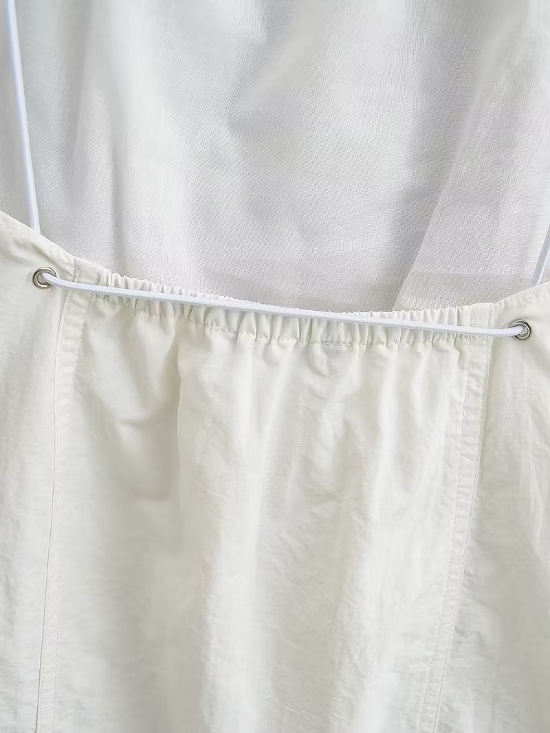 Women's Summer Women Clothing Sexy Halter White Nylon Short Dress