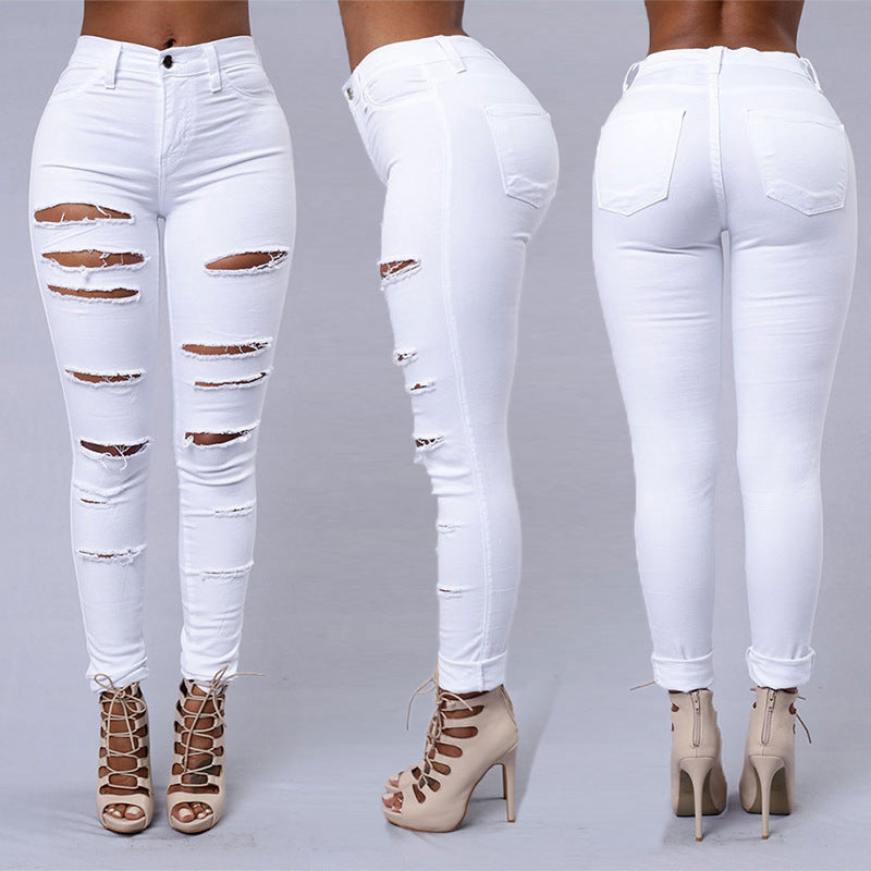 High Waist Summer Stretch Ripped Ankle Tied Skirt