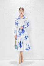 Women's New Summer Pleated Shirt and Skirt Two-Piece Set