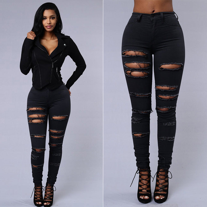 High Waist Summer Stretch Ripped Ankle Tied Skirt
