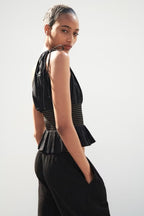 Women's Asymmetric One-Shoulder Lace-Up Top