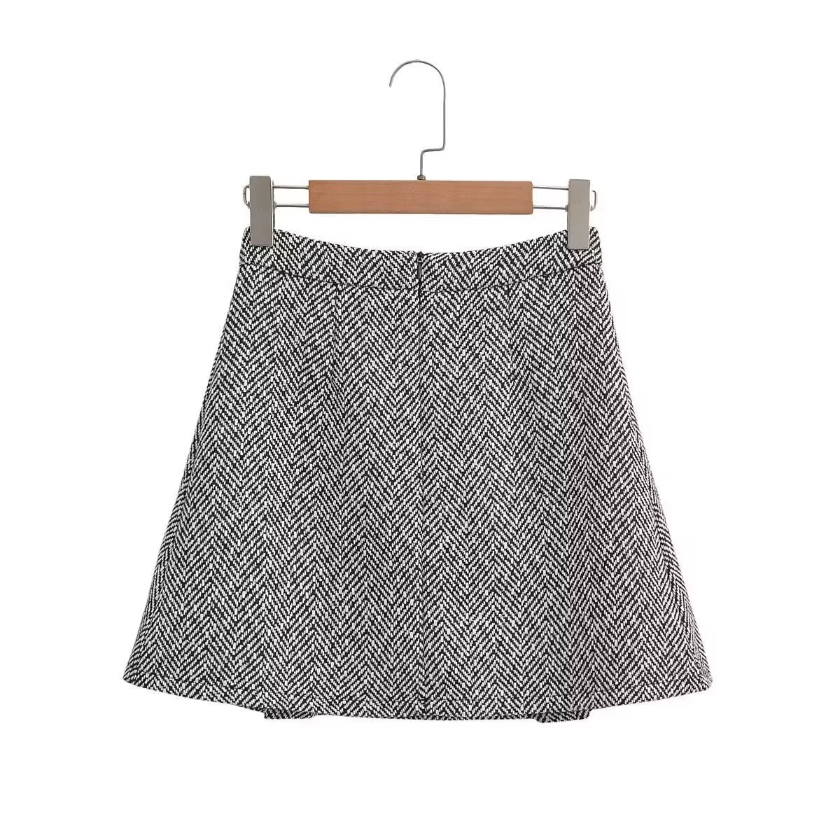 Women's Sweet Round Neck Herringbone Coordinated Two-Piece Set