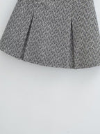 Women's Sweet Round Neck Herringbone Coordinated Two-Piece Set