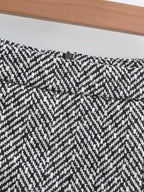 Women's Sweet Round Neck Herringbone Coordinated Two-Piece Set