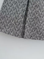 Women's Sweet Round Neck Herringbone Coordinated Two-Piece Set
