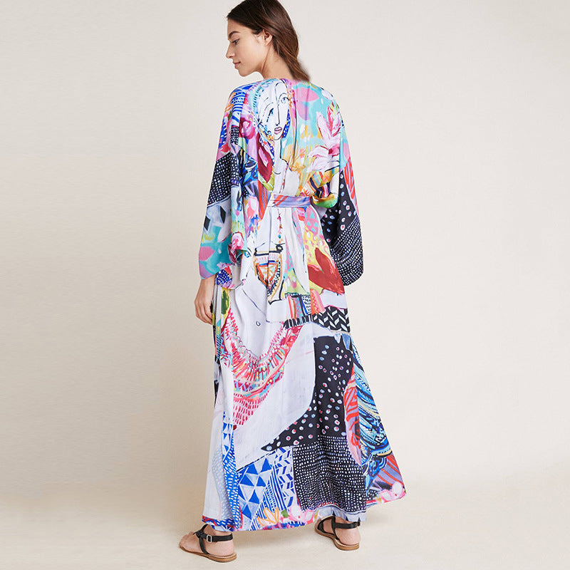 Rayon Printed Cover Up Swimwear
