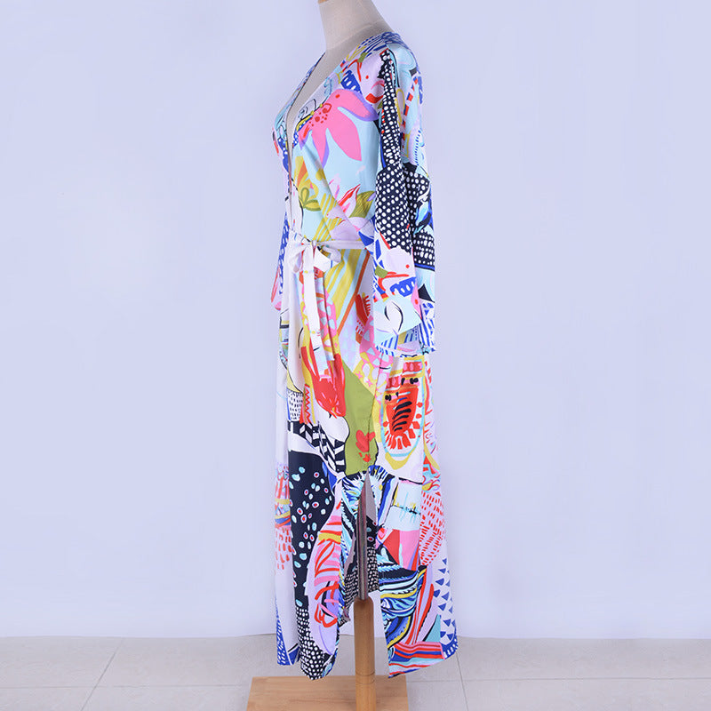 Rayon Printed Cover Up Swimwear