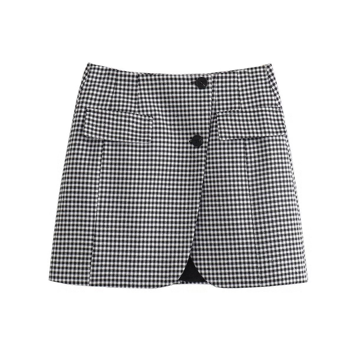 Women's French Casual Small Plaid Coordinated Two-Piece Set