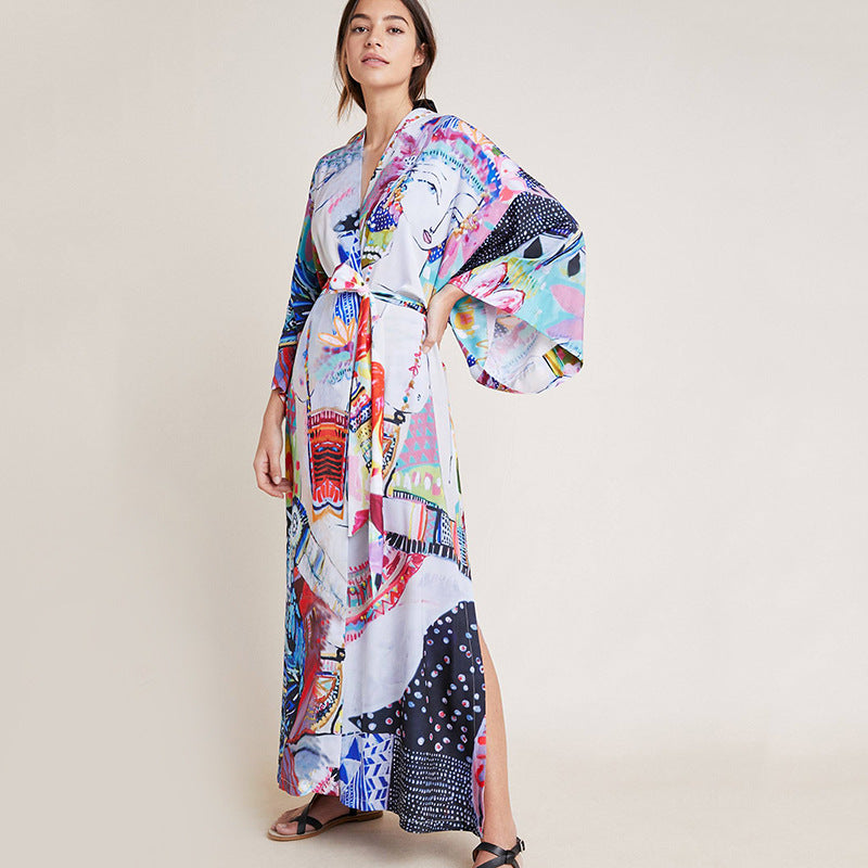 Rayon Printed Cover Up Swimwear