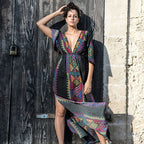 Rayon Deep V Plunge neck Loose Sun Protection Clothing