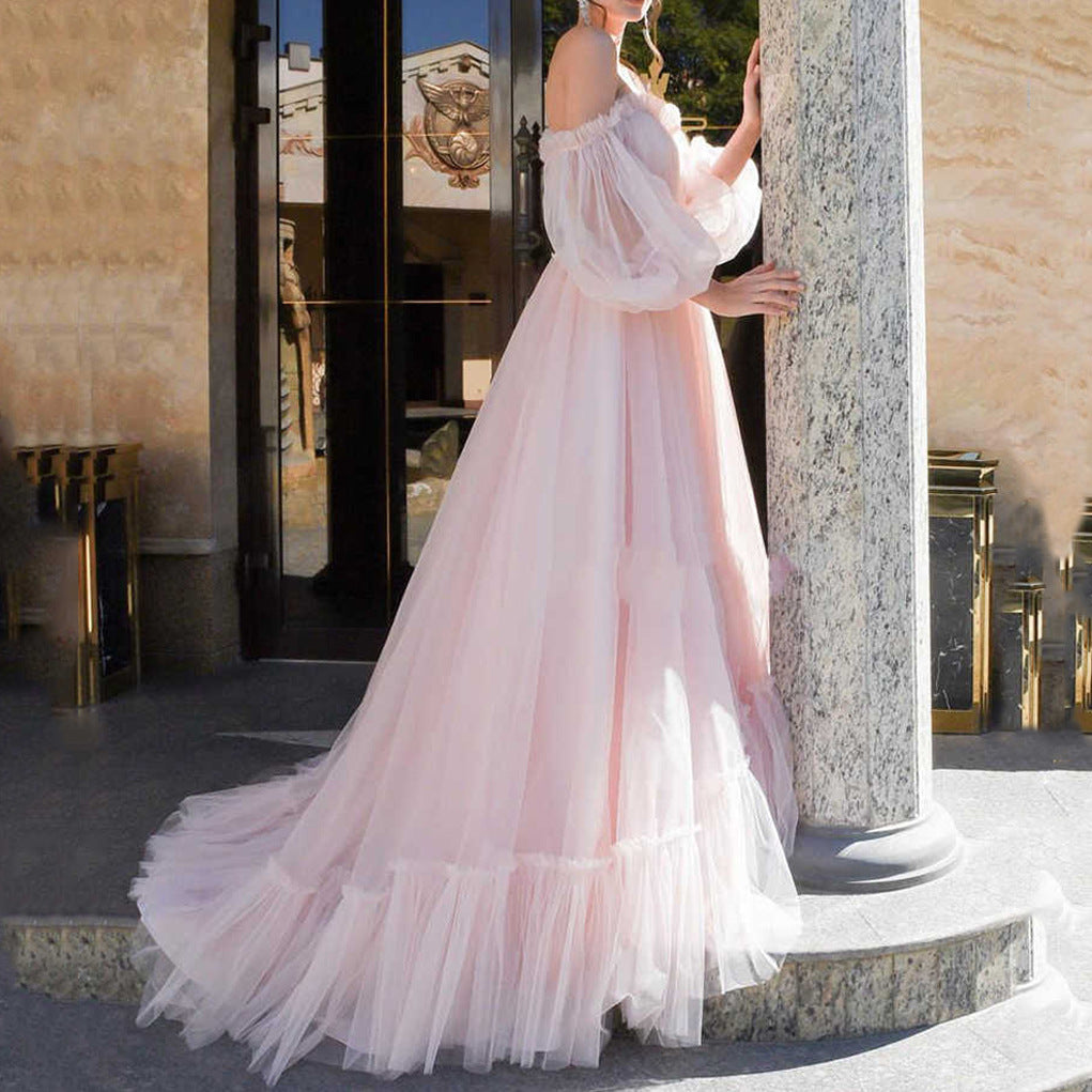 Off-Shoulder Ruffle Tiered A-Line Maxi Dress